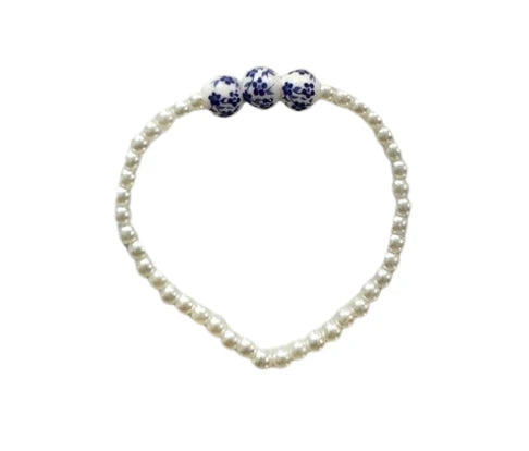 Amalfi blue pearl beaded bracelet