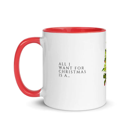 Christmas tree ceramic mug with colored interior