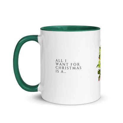 Christmas tree ceramic mug with colored interior