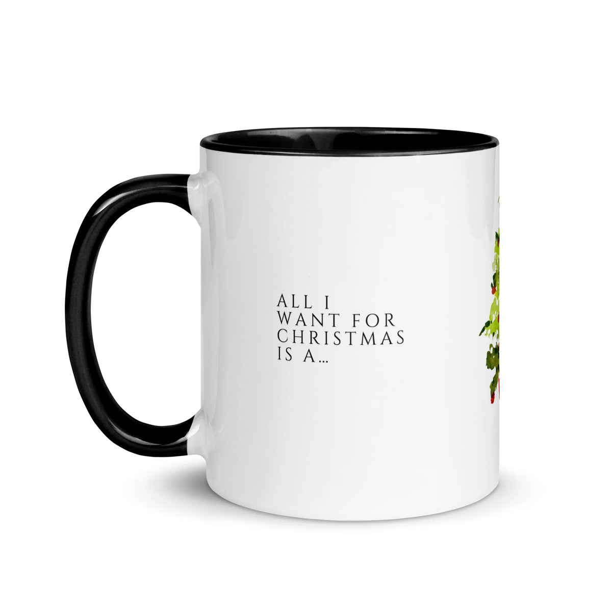 Christmas tree ceramic mug with colored interior