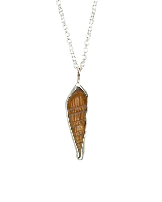 Minimalist shell necklace inspired by natural organic forms