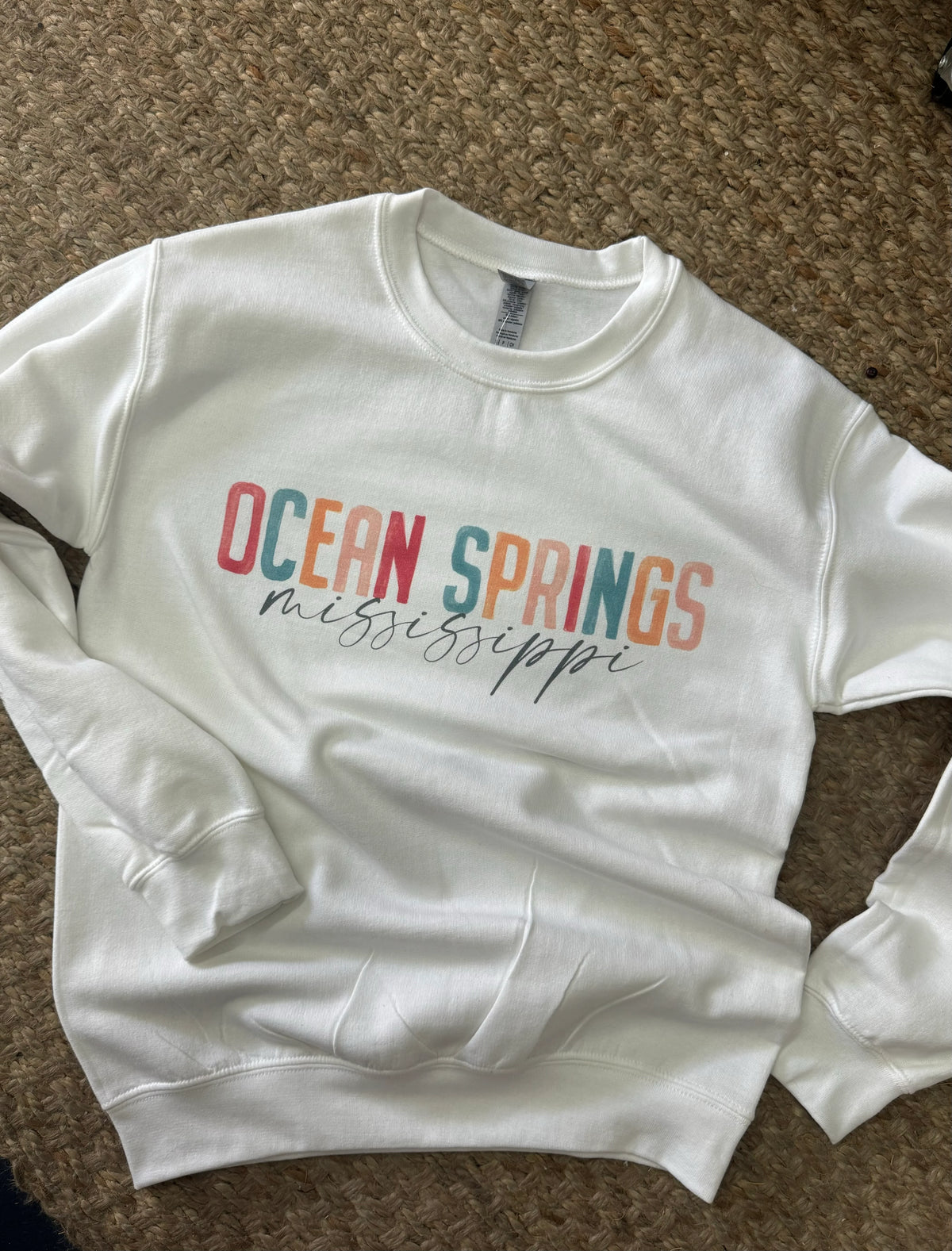 Sweatshirt with Ocean Springs watercolor graphic