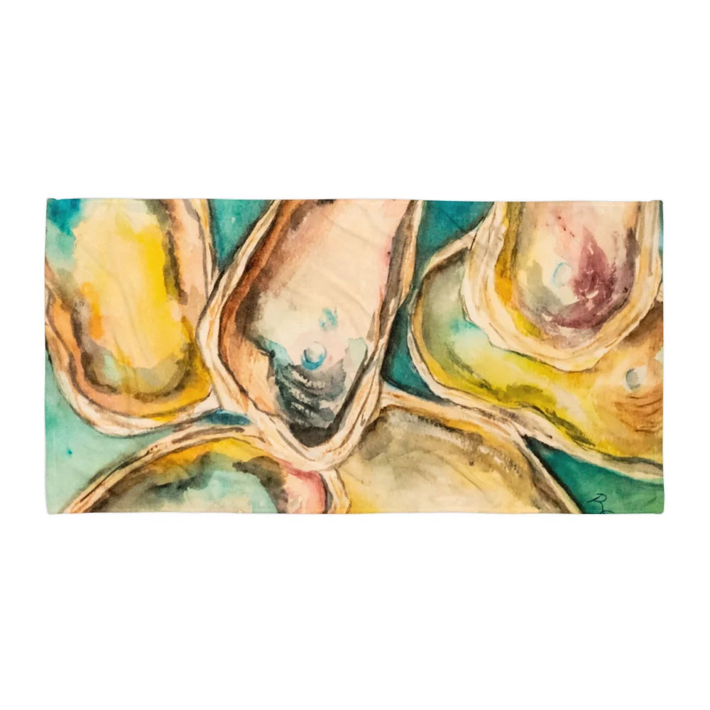 Oyster Beach Towel with sublimation print