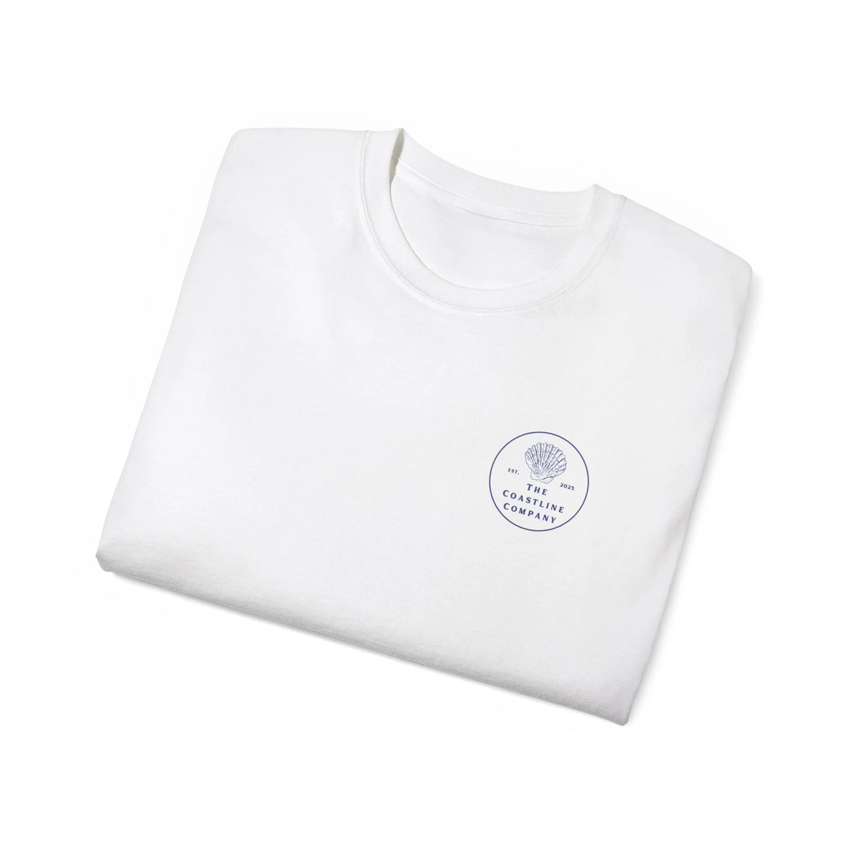 Unisex jersey cotton T-shirt with coastline print