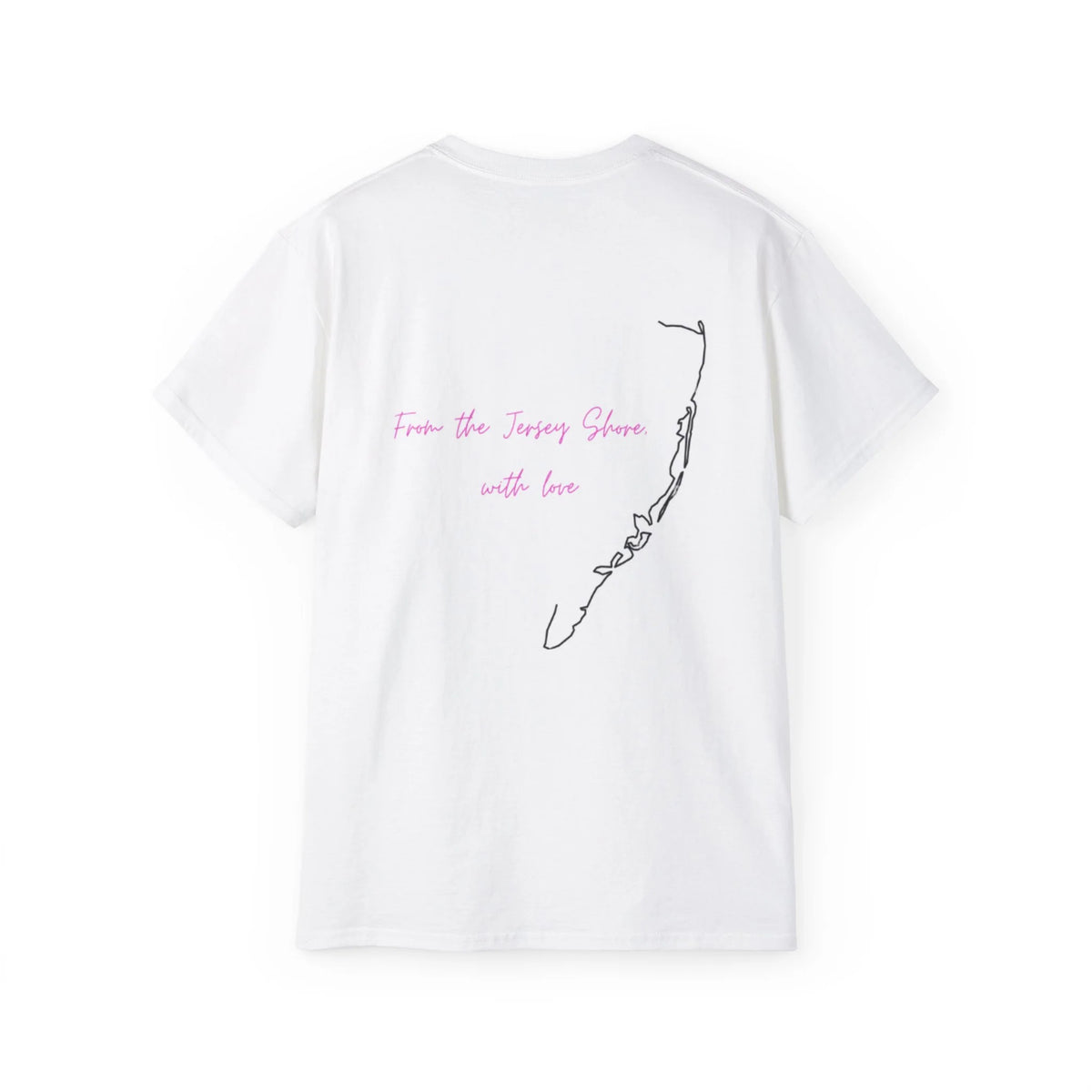Unisex cotton crew neck t-shirt with coastline print