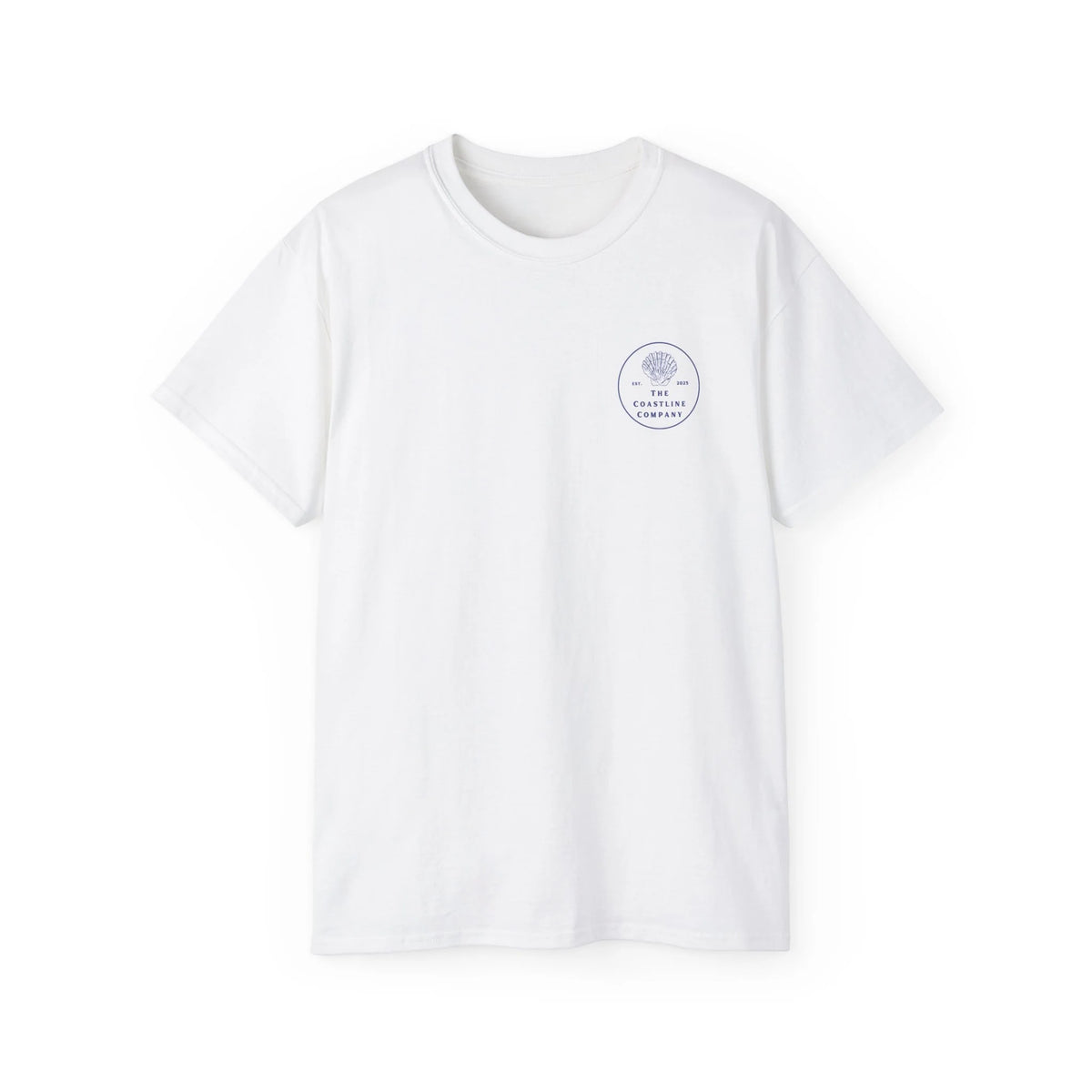 Unisex jersey cotton T-shirt with coastline print